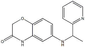 6-{[1-(pyridin-2-yl)ethyl]amino}-3,4-dihydro-2H-1,4-benzoxazin-3-one Struktur