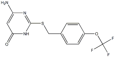 6-amino-2-({[4-(trifluoromethoxy)phenyl]methyl}sulfanyl)-3,4-dihydropyrimidin-4-one Struktur