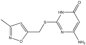 6-amino-2-{[(3-methyl-1,2-oxazol-5-yl)methyl]sulfanyl}-3,4-dihydropyrimidin-4-one Struktur