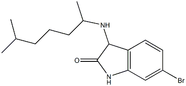 6-bromo-3-[(6-methylheptan-2-yl)amino]-2,3-dihydro-1H-indol-2-one Struktur