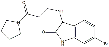 6-bromo-3-{[3-oxo-3-(pyrrolidin-1-yl)propyl]amino}-2,3-dihydro-1H-indol-2-one Struktur