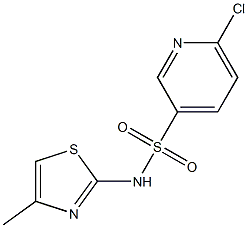 6-chloro-N-(4-methyl-1,3-thiazol-2-yl)pyridine-3-sulfonamide Struktur