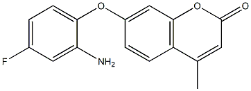 7-(2-amino-4-fluorophenoxy)-4-methyl-2H-chromen-2-one Struktur