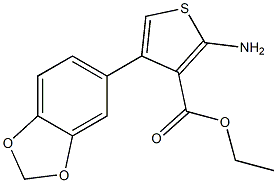 ethyl 2-amino-4-(1,3-benzodioxol-5-yl)thiophene-3-carboxylate Struktur