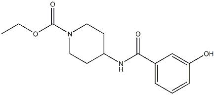 ethyl 4-[(3-hydroxybenzene)amido]piperidine-1-carboxylate Struktur