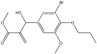 methyl 2-[(3-bromo-5-methoxy-4-propoxyphenyl)(hydroxy)methyl]prop-2-enoate Struktur