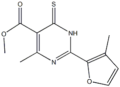 methyl 4-methyl-2-(3-methyl-2-furyl)-6-thioxo-1,6-dihydropyrimidine-5-carboxylate Struktur