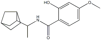 N-(1-{bicyclo[2.2.1]heptan-2-yl}ethyl)-2-hydroxy-4-methoxybenzamide Struktur