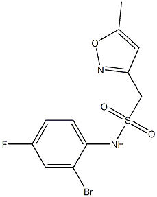 N-(2-bromo-4-fluorophenyl)-1-(5-methyl-1,2-oxazol-3-yl)methanesulfonamide Struktur