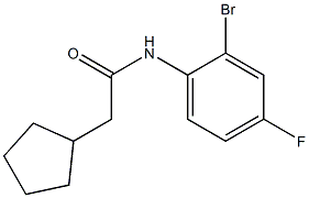 N-(2-bromo-4-fluorophenyl)-2-cyclopentylacetamide Struktur