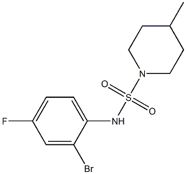 N-(2-bromo-4-fluorophenyl)-4-methylpiperidine-1-sulfonamide Struktur