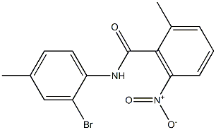 N-(2-bromo-4-methylphenyl)-2-methyl-6-nitrobenzamide Struktur