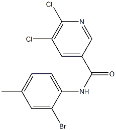 N-(2-bromo-4-methylphenyl)-5,6-dichloropyridine-3-carboxamide Struktur