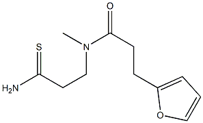 N-(2-carbamothioylethyl)-3-(furan-2-yl)-N-methylpropanamide Struktur