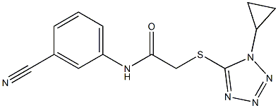 N-(3-cyanophenyl)-2-[(1-cyclopropyl-1H-1,2,3,4-tetrazol-5-yl)sulfanyl]acetamide Struktur