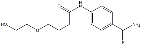 N-(4-carbamothioylphenyl)-4-(2-hydroxyethoxy)butanamide Struktur