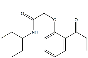 N-(pentan-3-yl)-2-(2-propanoylphenoxy)propanamide Struktur