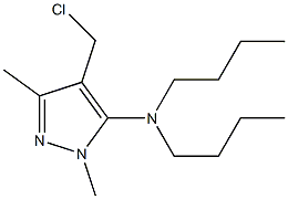 N,N-dibutyl-4-(chloromethyl)-1,3-dimethyl-1H-pyrazol-5-amine Struktur