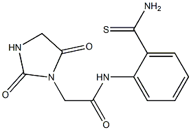 N-[2-(aminocarbonothioyl)phenyl]-2-(2,5-dioxoimidazolidin-1-yl)acetamide Struktur