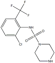 N-[2-chloro-6-(trifluoromethyl)phenyl]piperazine-1-sulfonamide Struktur