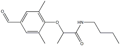 N-butyl-2-(4-formyl-2,6-dimethylphenoxy)propanamide Struktur