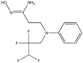 N'-hydroxy-3-[phenyl(2,2,3,3-tetrafluoropropyl)amino]propanimidamide Struktur