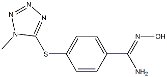 N'-hydroxy-4-[(1-methyl-1H-1,2,3,4-tetrazol-5-yl)sulfanyl]benzene-1-carboximidamide Struktur