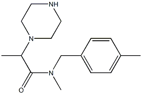 N-methyl-N-[(4-methylphenyl)methyl]-2-(piperazin-1-yl)propanamide Struktur