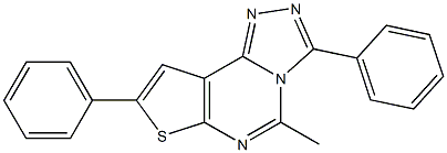 5-methyl-3,8-diphenylthieno[3,2-e][1,2,4]triazolo[4,3-c]pyrimidine Struktur