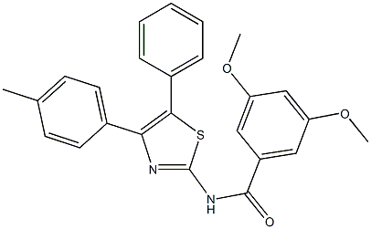 3,5-dimethoxy-N-[4-(4-methylphenyl)-5-phenyl-1,3-thiazol-2-yl]benzamide Struktur