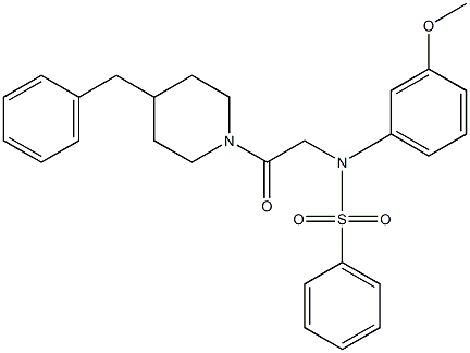 N-[2-(4-benzylpiperidin-1-yl)-2-oxoethyl]-N-(3-methoxyphenyl)benzenesulfonamide Struktur