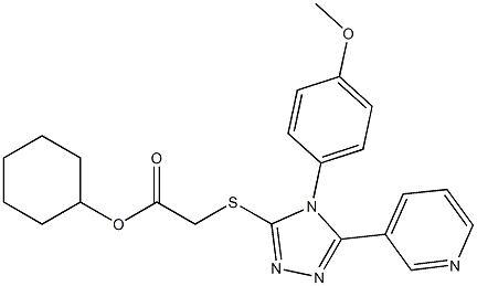 cyclohexyl ({4-[4-(methyloxy)phenyl]-5-pyridin-3-yl-4H-1,2,4-triazol-3-yl}sulfanyl)acetate Struktur