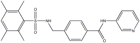 N-(3-pyridinyl)-4-({[(2,3,5,6-tetramethylphenyl)sulfonyl]amino}methyl)benzamide Struktur