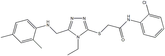 N-(2-chlorophenyl)-2-({5-[(2,4-dimethylanilino)methyl]-4-ethyl-4H-1,2,4-triazol-3-yl}sulfanyl)acetamide Struktur