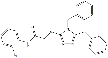 N-(2-chlorophenyl)-2-[(4,5-dibenzyl-4H-1,2,4-triazol-3-yl)sulfanyl]acetamide Struktur