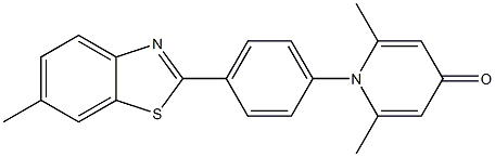 2,6-dimethyl-1-[4-(6-methyl-1,3-benzothiazol-2-yl)phenyl]-4(1H)-pyridinone Struktur