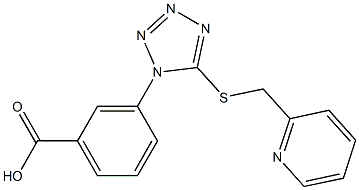 3-{5-[(2-pyridinylmethyl)sulfanyl]-1H-tetraazol-1-yl}benzoic acid Struktur