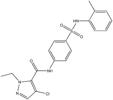 4-chloro-1-ethyl-N-[4-(2-toluidinosulfonyl)phenyl]-1H-pyrazole-5-carboxamide Struktur