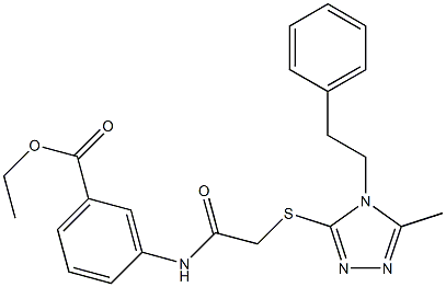 ethyl 3-[({[5-methyl-4-(2-phenylethyl)-4H-1,2,4-triazol-3-yl]sulfanyl}acetyl)amino]benzoate Struktur