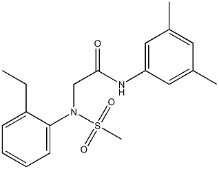 N-(3,5-dimethylphenyl)-2-[2-ethyl(methylsulfonyl)anilino]acetamide Struktur