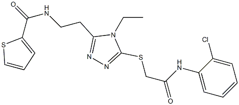 N-[2-(5-{[2-(2-chloroanilino)-2-oxoethyl]sulfanyl}-4-ethyl-4H-1,2,4-triazol-3-yl)ethyl]-2-thiophenecarboxamide Struktur