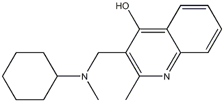 3-{[cyclohexyl(methyl)amino]methyl}-2-methyl-4-quinolinol Struktur