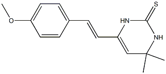 6-[2-(4-methoxyphenyl)vinyl]-4,4-dimethyl-3,4-dihydro-2(1H)-pyrimidinethione Struktur