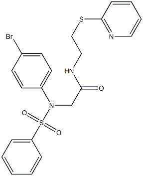 2-[4-bromo(phenylsulfonyl)anilino]-N-[2-(2-pyridinylsulfanyl)ethyl]acetamide Struktur