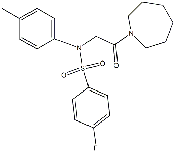 N-[2-(1-azepanyl)-2-oxoethyl]-4-fluoro-N-(4-methylphenyl)benzenesulfonamide Struktur