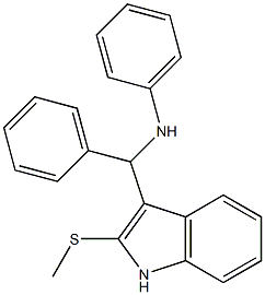 N-[[2-(methylsulfanyl)-1H-indol-3-yl](phenyl)methyl]-N-phenylamine Struktur