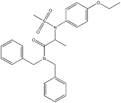 N,N-dibenzyl-2-[4-ethoxy(methylsulfonyl)anilino]propanamide Struktur