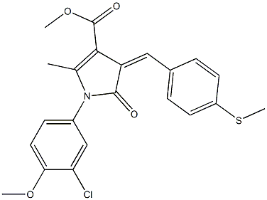 methyl 1-(3-chloro-4-methoxyphenyl)-2-methyl-4-[4-(methylsulfanyl)benzylidene]-5-oxo-4,5-dihydro-1H-pyrrole-3-carboxylate Struktur