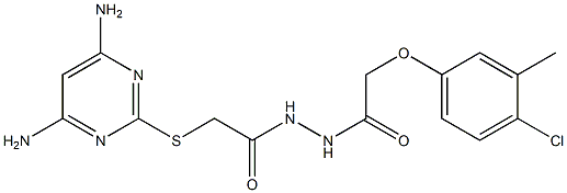 N'-[(4-chloro-3-methylphenoxy)acetyl]-2-[(4,6-diamino-2-pyrimidinyl)sulfanyl]acetohydrazide Struktur