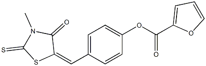 4-[(3-methyl-4-oxo-2-thioxo-1,3-thiazolidin-5-ylidene)methyl]phenyl 2-furoate Struktur